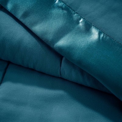 King Teal Reversible Satin Trim Down Alternative Blanket