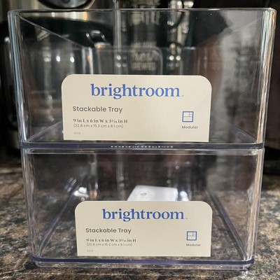 9"x6"x3.25" Large Plastic Bathroom Tray Clear - Brightroom™ : Target