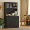 HOMCOM Freestanding Kitchen Cabinet with Wide Countertop, Tall Pantry Cabinet with Adjustable Shelves, Modern Hutch for Dining Room, Black - 3 of 4