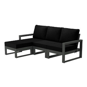 WestinTrends Montara 4-Piece Outdoor HDPE All-Weather Modern Deep Seating Patio Sofa Sectional Set with Waterproof Cushions - 1 of 4