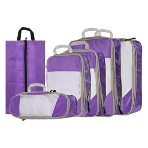 Unique Bargains Suitcases Compression Packing Cube Wear-resistant Travel Luggage Organizers Bag 6 Pcs - 1 of 3