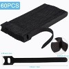 100PCS Reusable Cable Ties 6 Inches , Adjustable Cord Straps Wire Organizer Cord Wrap and Hook Loop Cable Management - 2 of 4