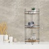 Evideco French Home Goods 3-Tier Bamboo Corner Storage Tower with Metal Frame – No Assembly Required, Ideal for Bathroom or Kitchen Organization - 2 of 4