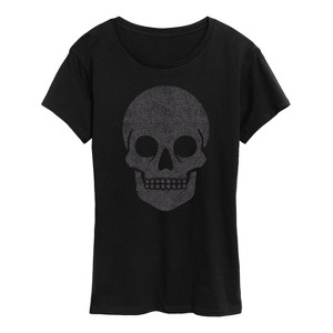 Women's - Instant Message - Skull Sparkle Short Sleeve Graphic T-Shirt - 1 of 4