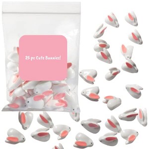 Idiy Scrapbooking Charms -25pc Cute Bunnies - Great for Arts and Crafts, School Projects, Scrapbooking Beads, DIY Decorations, Resin- Fun For All - 1 of 4