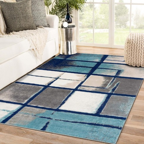 Luxe Weavers Modern Geometric Silver 4x5 Area Rug : Target