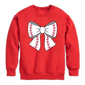Boys' - Instant Message - Baseball Bow Graphic Long Sleeve Fleece Sweatshirt - 1 of 4