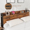 Bed Frame Charging Station with 2 USB Ports & 2 AC Outlets, Heavy Duty Metal Bed Frame with Wooden Headboard and Footboard, Rustic Brown - 4 of 4