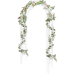 Coucheta Metal Garden Arch Trellis for Climbing Plants Outdoor, Garden Arbors&Arches, Wedding Arch Frame Archway for Balloons Christmas Party Decor - 1 of 4