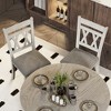 VECELO Rustic Wooden Dining Chairs Set of 2/4/6, Rubber Wood Kitchen Chairs with Padded Seat & Elegant Hollowed Backrest, Gray - 4 of 4