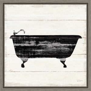 Amanti Art Shiplap Bath I by Sue Schlabach Framed Canvas Wall Art - 1 of 4