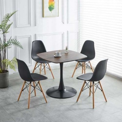 5pieces Mid-Century Dining Table For 4-6 People, Pedestal Dining Table, End Table Leisure Coffee Table For Home, Kitchen Dining Room