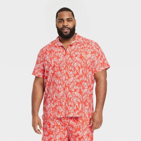 Men's Big Short Sleeve Resort T-shirt - All In Motion™ Red Floral