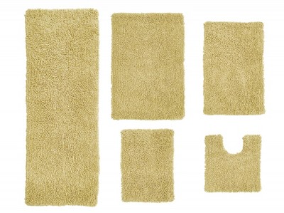 Fantasia Bath Rug Collection Cotton Shaggy Pattern Tufted Set of 5 Bath Rug Set - Home Weavers