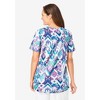 Woman Within Plus Size Short-Sleeve V-Neck Shirred Tee - 3 of 4