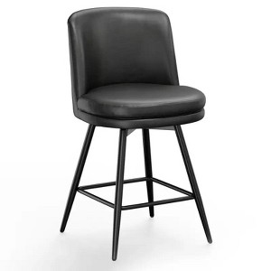 PU Leather Contemporary Bar Stool Swivel Feature, PU Leather & Durable Quality - 1 of 4