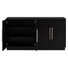 Hostack Sideboard Buffet Cabinet with Storage, Adjustable Shelves and Silver Handles for Living Room, Black - 3 of 4
