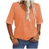 Imily Bela Women's Casual V Neck Half Sleeve Oversized T Shirt Solid Color Basic Top - 2 of 4