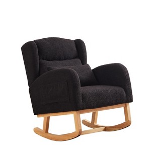 NicBex Polyester Fabric Glider Rocking Chair,Upholstered Nursery Rocking Chairs with High Backrest,Cozy Rocking Chair,Nursing Chair for Bedroom - 1 of 4