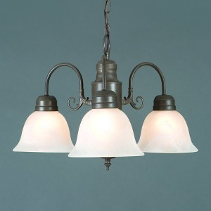 Yosemite Home Decor 1433-3DB Manzanita 3 Light Chandelier, Frosted White Marble Glass Shades, Dark Brown Finished Frame - 1 of 4