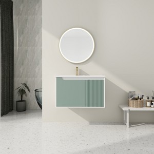 Vynxaria 32-Inch Floating Bathroom Vanity with Sink and Soft Close Door for Space-Saving Elegance - 1 of 4