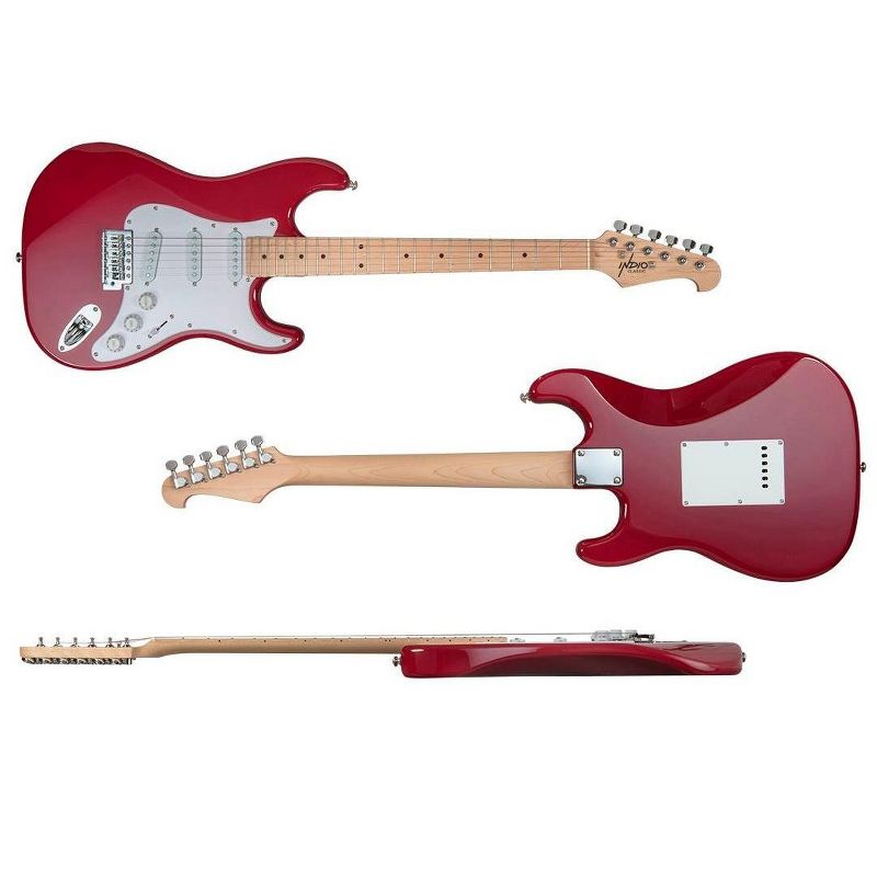 Monoprice Indio Cali Classic Electric Guitar - Wine Red, With Gig Bag, 2 of 7