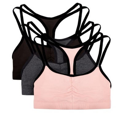 Fruit of The Loom Women's Spaghetti Strap Cotton Pull Over 3 Pack Sports  Bra