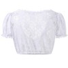 Women's Lace Stitching Floral Short Sleeve German  Blouse Crop Top - 2 of 4