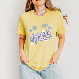 Simply Sage Market Summer Vibes Palm Trees Floral Short Sleeve Tee - 1 of 4