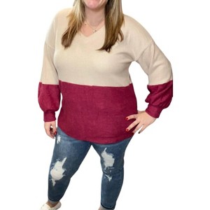 Women's Colorblock Fleecy Top - honeyme - 1 of 2