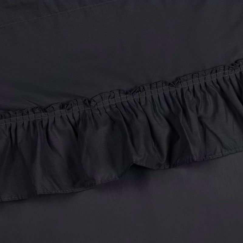Ellis Stacey Solid Color Window 1.5" Rod Pocket High Quality Fabric Ruffled Swag 60"x38" Black, 3 of 4