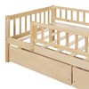 NicBex Twin/Full Size Daybed Wood Bed Frame with 2 Drawers and Fence Guardrails for Children,Boys,Girls - 4 of 4