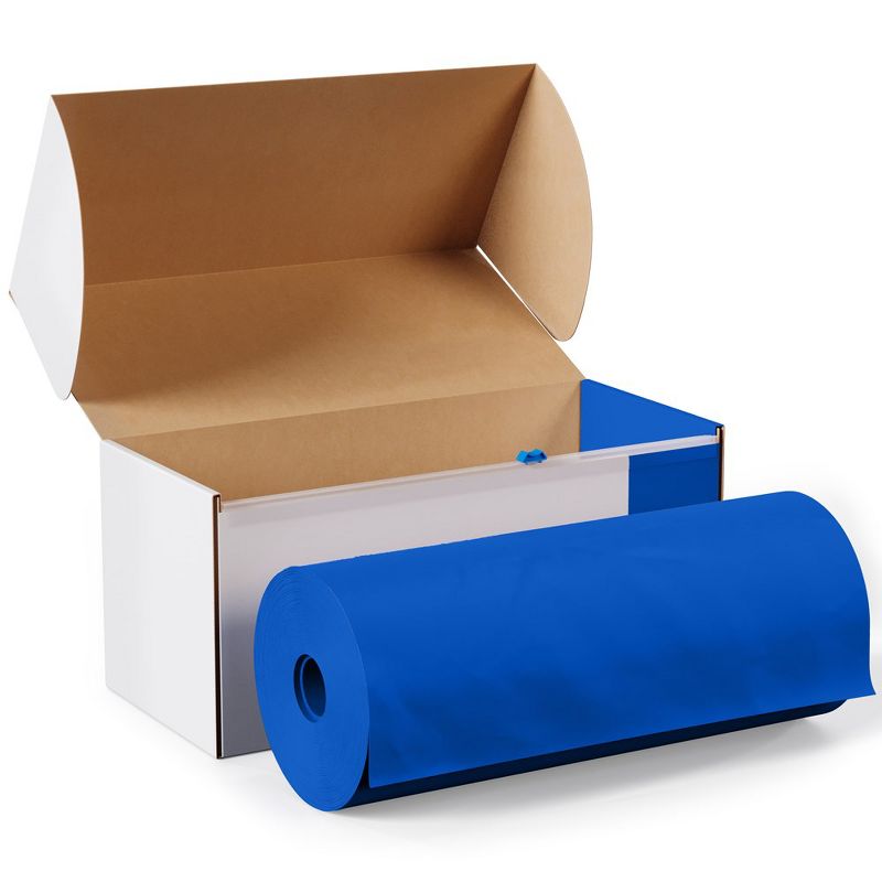 Crown Display Cut to Size Disposable Plastic Tablecloth Roll  With Cutter -54" X 100', 4 of 14