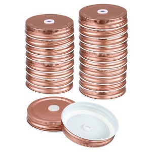 Unique Bargains Regular Leak-Proof Kitchen Mason Jar Lids with Straw Hole 20 Pcs - 1 of 4