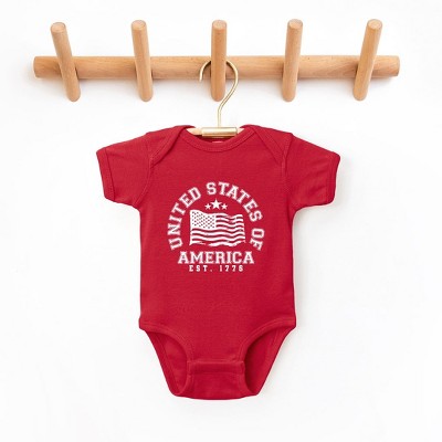 The Juniper Shop USA Flag Circle Baby Bodysuit