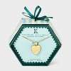 14K Gold Dipped Heart Charm Initial Necklace - A New Day™ Gold - 3 of 4