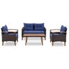 CAVINAS Patio Sectional Set, PE Rattan Patio Conversation Sets, Modern Backyard Furniture Set with Wooden Legs for Garden - 3 of 4