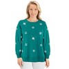 Collections Etc Sparkling Faux Crystal Snowflake Embellished Pullover - 2 of 4