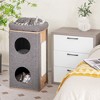 Tangkula 3-Story Cat House Multi-Layer Kitten Condo with Scratching Board Perch Cushions - 4 of 4