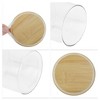 Unique Bargains with Bamboo Lid Decorative Jars Wood Color Clear 1 Pc - 4 of 4