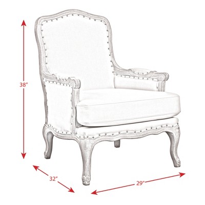 Classic French Slate Gray Distressed Wood Accent Chair