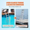VEVOR Dock Ladder Flip Up 5 Steps, 350lbs Load Capacity, Aluminum Pontoon Boat Ladder with 4" Wide Step & Nonslip Rubber Mat,Swimm Step Ladder - 4 of 4