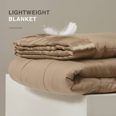 Full Mocha Down Alternative Blanket with Satin Trim