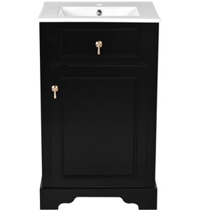 Chery Life 20" Bathroom Vanity with Ceramic Sink, Soft Close Door, Adjustable Shelf, Ideal for Small Bathrooms - 1 of 4