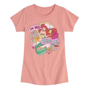 Girls' - Disney Princess - Ariel Busy Being Me Fitted Short Sleeve Graphic T-Shirt - 1 of 4
