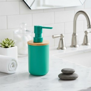 Evideco French Home Goods Modern Bamboo-Top Soap Dispenser, 10 fl oz, Sturdy Pump for Kitchen & Bathroom - 1 of 4