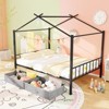 Safstar Full Size Metal House Bed with 2 Fabric Drawers Heavy-Duty Platform Bed Black - 4 of 4