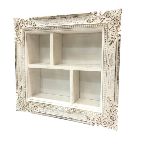 26 Fl Carved Rectangular Storage, Wall 038 Display Shelves For Collectibles Uk