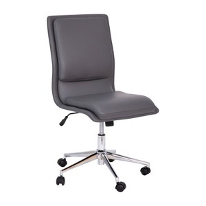 Flash Furniture Madigan Mid-Back Armless Swivel Task Office Chair with Upholstery and Adjustable Metal Base - 1 of 4