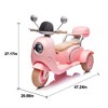 12V 2 Motors Kids Ride On Motorcycle, 2 Seater Electric Scooter Toy w/Music, Bluetooth, USB, Flip Seat, Storage Hooks & Oversized Trunk (Ages 3-6) - 2 of 4